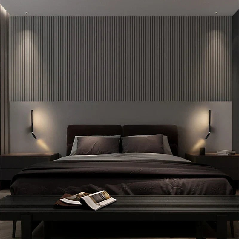 LED Bedside Wall Light with Adjustable Reading Spotlight and Ambient Uplight
