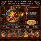 Light Up Christmas Bauble with Miniature Winter Scene Battery Operated Ornament