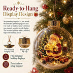 Light Up Christmas Bauble with Miniature Winter Scene Battery Operated Ornament