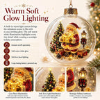 Light Up Christmas Bauble with Miniature Winter Scene Battery Operated Ornament