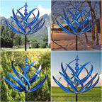 Lotus Wind Spinner Metal Kinetic Garden Sculpture on Stake Weather Resistant