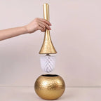 Luxury Freestanding Toilet Brush and Holder Set with Hammered Finish