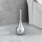 Luxury Freestanding Toilet Brush and Holder Set with Hammered Finish
