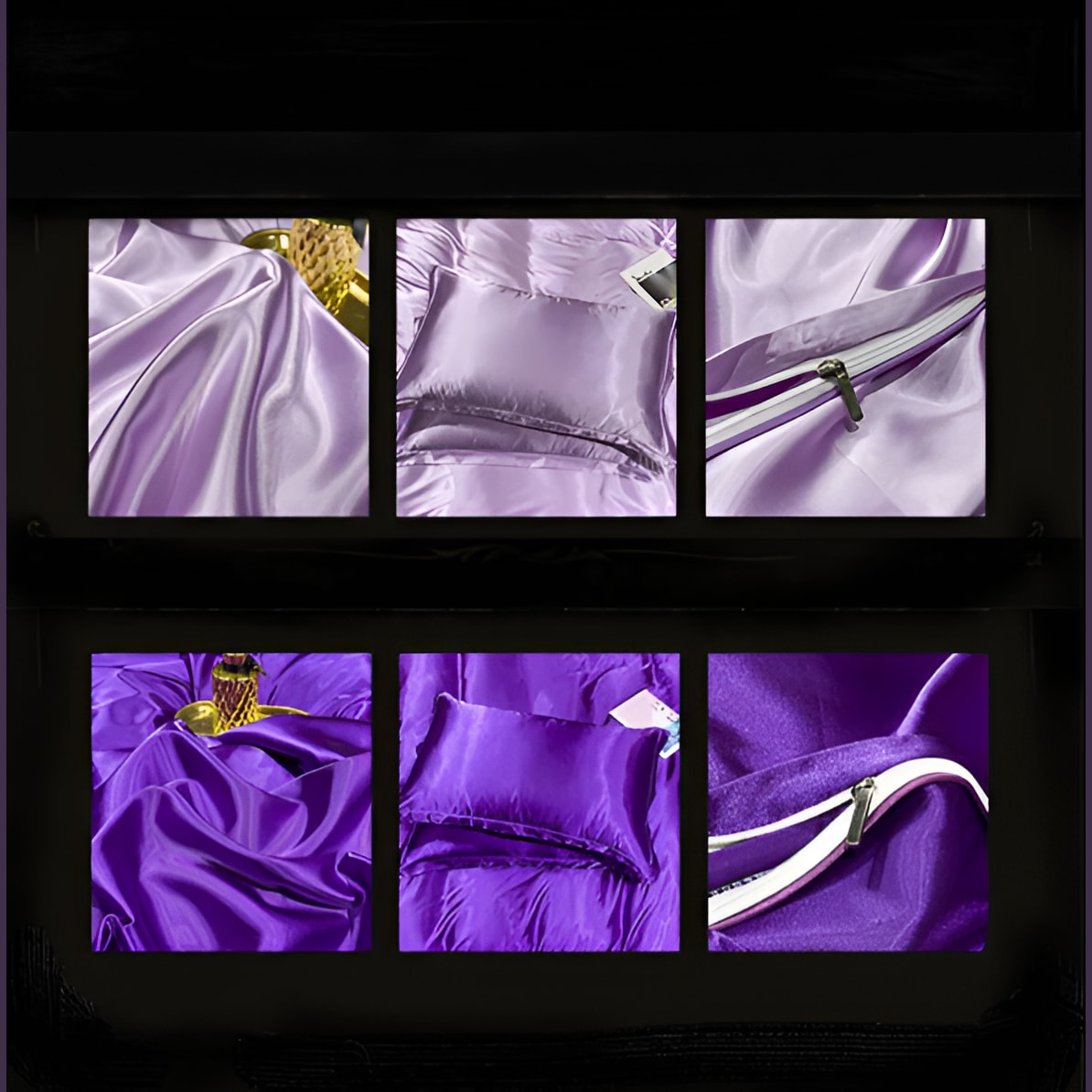 Luxury Silky Satin Bedding Set with Duvet Cover Fitted Sheet and Pillowcases