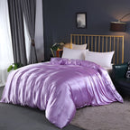 Luxury Silky Satin Bedding Set with Duvet Cover Fitted Sheet and Pillowcases
