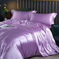 Luxury Silky Satin Bedding Set with Duvet Cover Fitted Sheet and Pillowcases