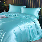 Luxury Silky Satin Bedding Set with Duvet Cover Fitted Sheet and Pillowcases