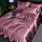 Luxury Silky Satin Duvet Cover Set with Pillowcases for a Smooth Cool Sleep