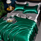 Luxury Silky Satin Duvet Cover Set with Pillowcases for a Smooth Cool Sleep