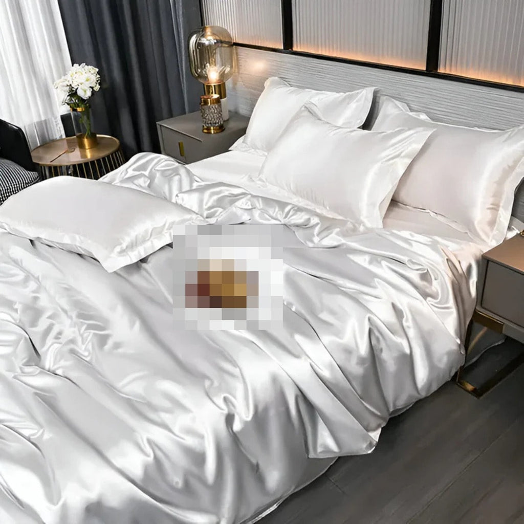 Luxury Silky Satin Duvet Cover Set with Pillowcases for a Smooth Cool Sleep