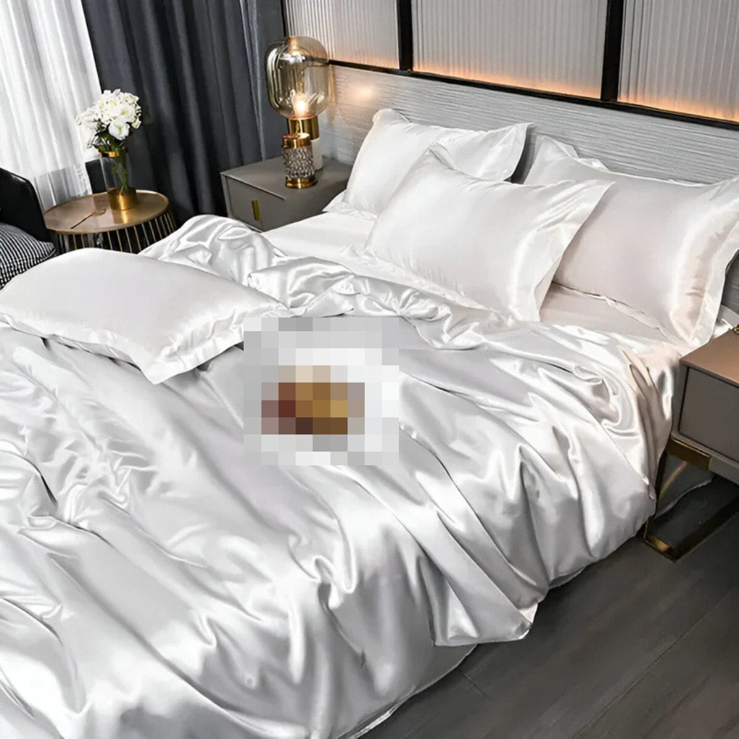 Luxury Silky Satin Duvet Cover Set with Pillowcases for a Smooth Cool Sleep