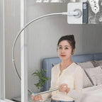 Magnetic Window Cleaner Double Sided Glass Wiper with Curved Extendable Handle