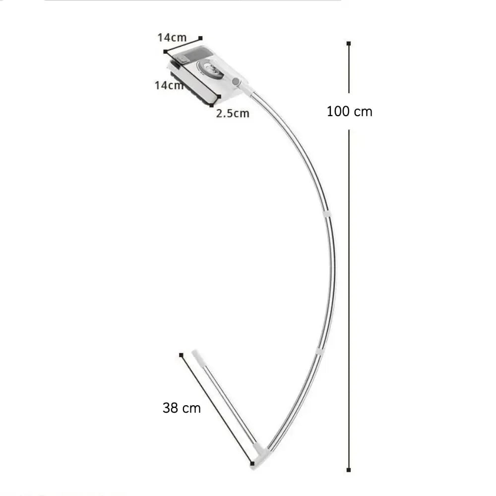 Magnetic Window Cleaner Double Sided Glass Wiper with Curved Extendable Handle