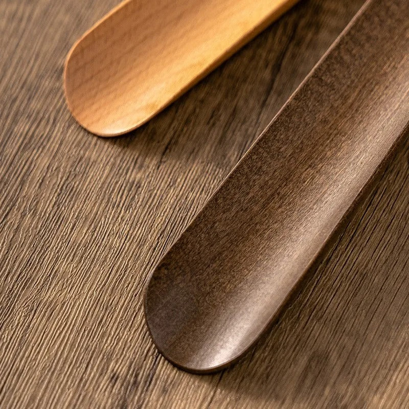 Long Handled Wooden Shoe Horn with Magnetic Wall Holder Extra Long Shoe Horn for Standing Use Hallway Shoe Aid for Boots | Trainers and Dress Shoes