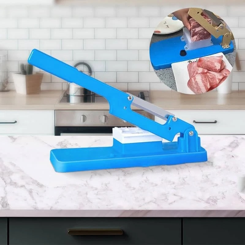 Manual Table Slicer with Adjustable Thickness for Meat and Vegetables