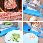 Manual Table Slicer with Adjustable Thickness for Meat and Vegetables