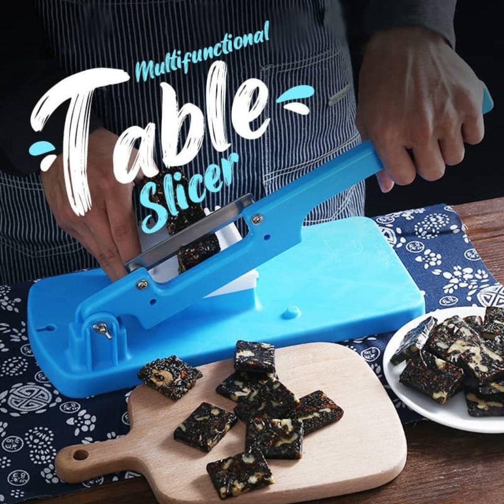 Manual Table Slicer with Adjustable Thickness for Meat and Vegetables