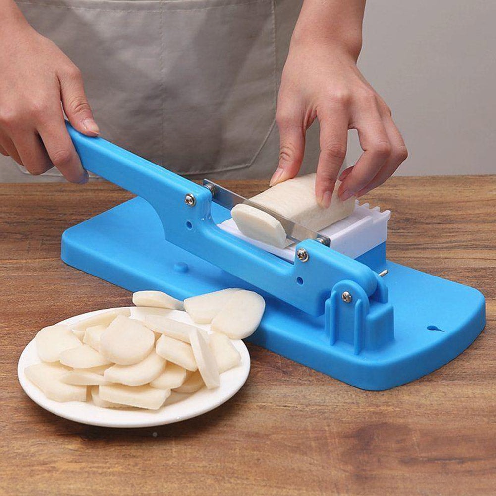 Manual Table Slicer with Adjustable Thickness for Meat and Vegetables