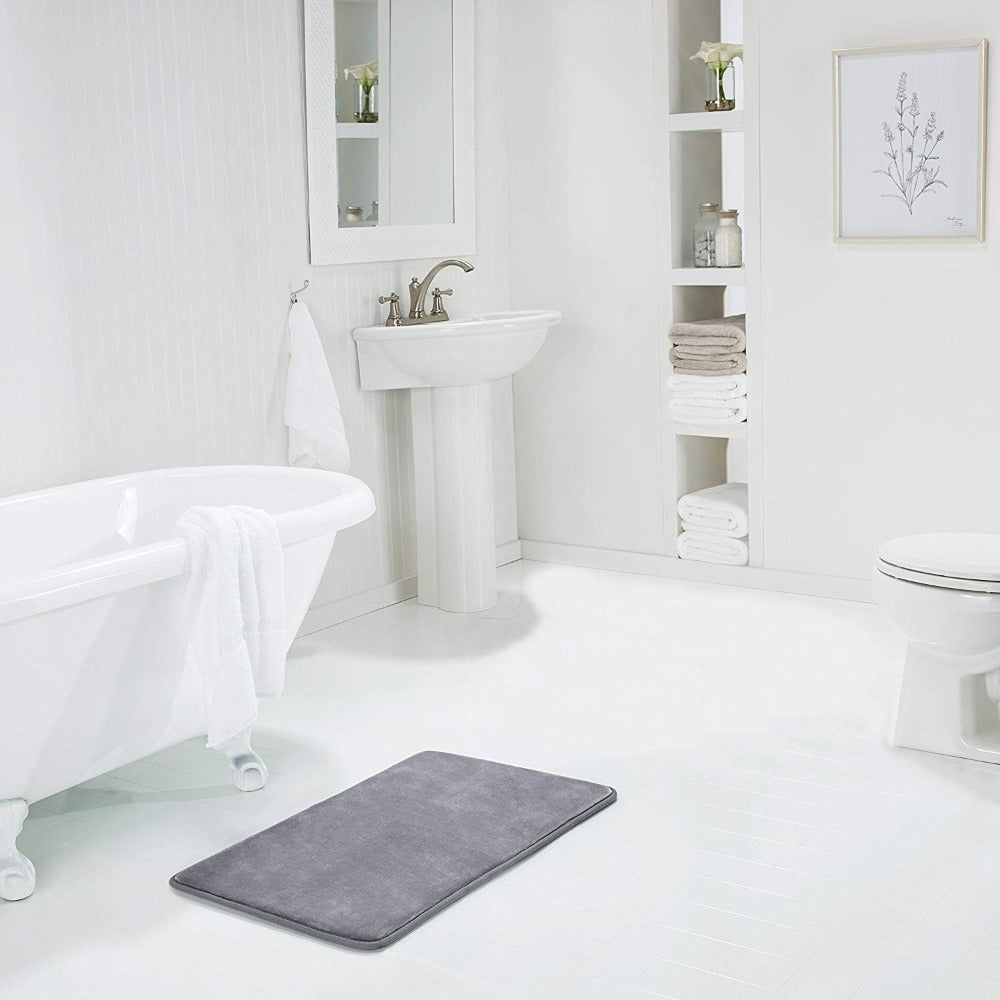 Memory Foam Bath Mat with Non Slip Backing | Soft Absorbent Bathroom Rug