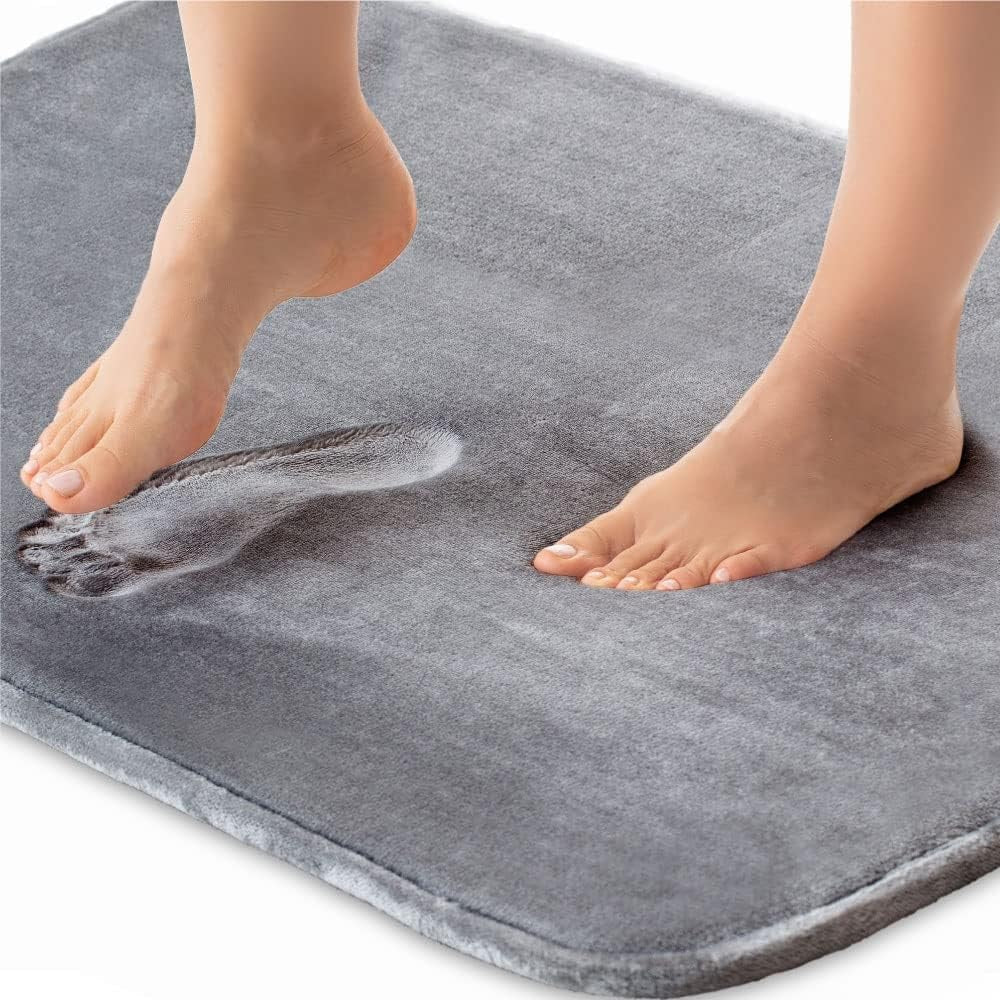 Memory Foam Bath Mat with Non Slip Backing | Soft Absorbent Bathroom Rug