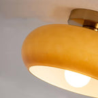 Mid Century Retro Glass Ceiling Light with Brass Finish for Hallway