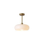 Mid Century Retro Glass Ceiling Light with Brass Finish for Hallway