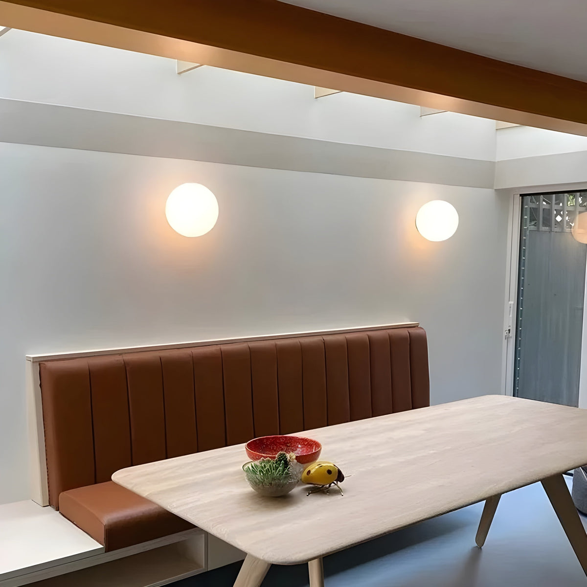 Minimalist Frosted Glass Globe Wall Light with Soft Diffused Glow for Bedroom
