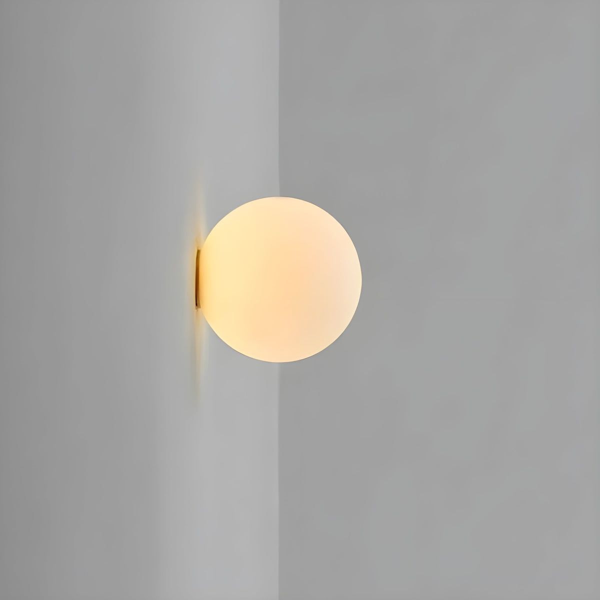 Minimalist Frosted Glass Globe Wall Light with Soft Diffused Glow for Bedroom