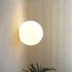 Minimalist Frosted Glass Globe Wall Light with Soft Diffused Glow for Bedroom