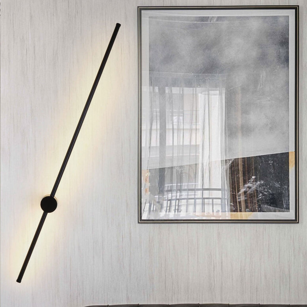 Minimalist LED Linear Wall Light with Rotating Aluminium Rod for Bedroom