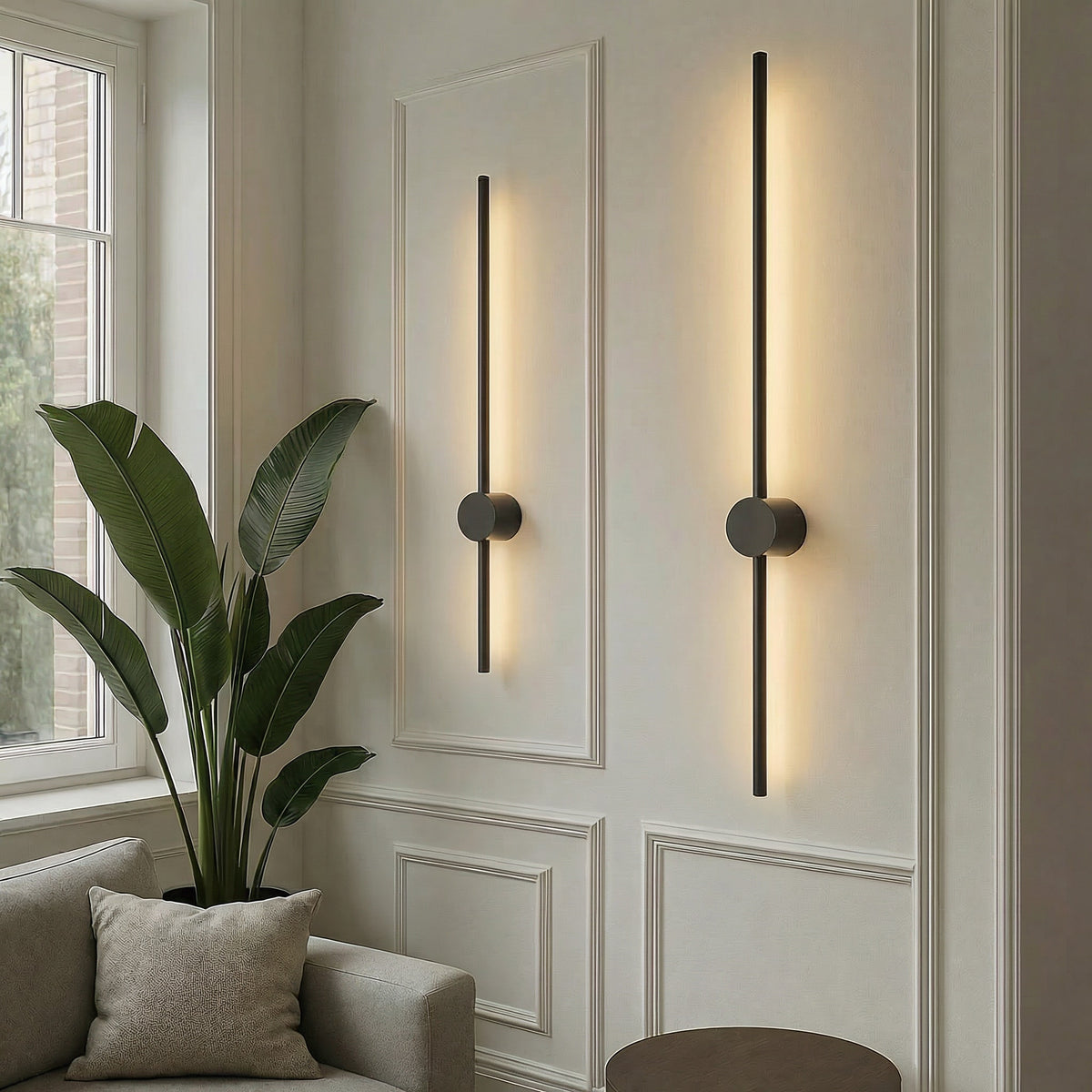 Minimalist Linear LED Wall Light with Slim Metal Bar for Bedroom and Hallway