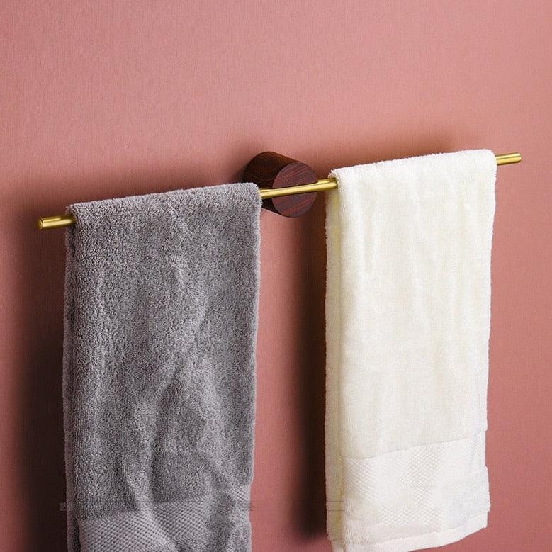 Minimalist Wall Mounted Towel Rail with Round Base for Bathroom