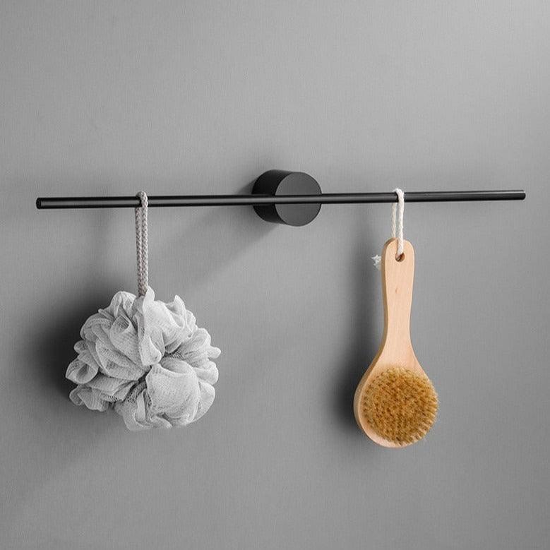 Minimalist Wall Mounted Towel Rail with Round Base for Bathroom