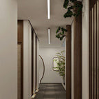 Minimalist Wood Grain LED Linear Ceiling Light Flush Mount for Hallway