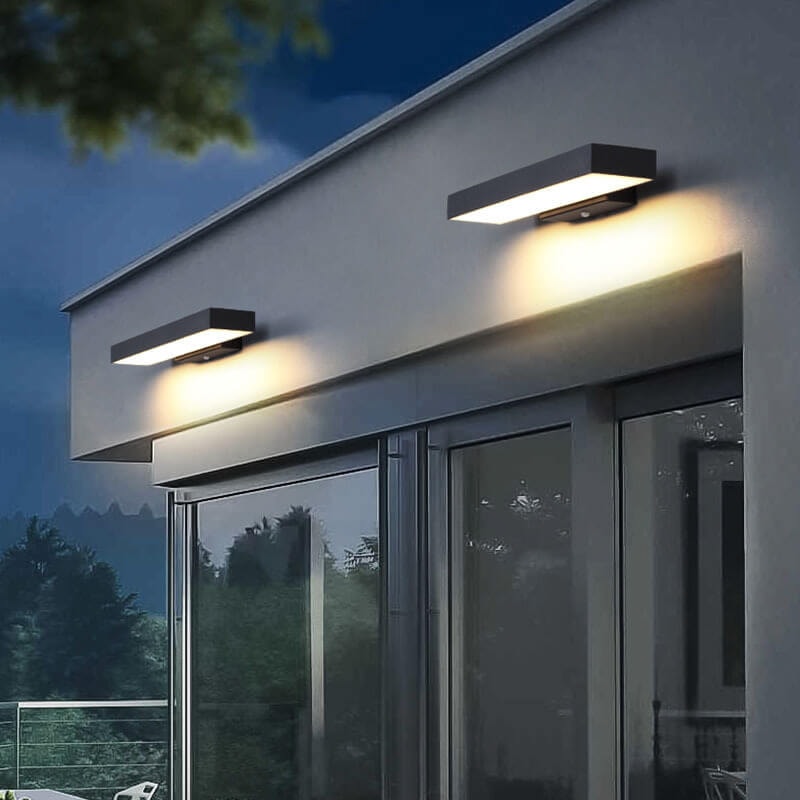 Modern Flat LED Outdoor Wall Light Waterproof with Optional Motion Sensor