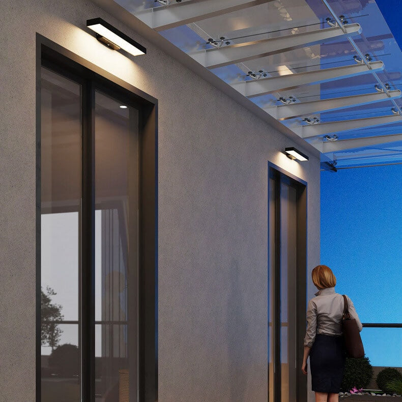 Modern Flat LED Outdoor Wall Light Waterproof with Optional Motion Sensor