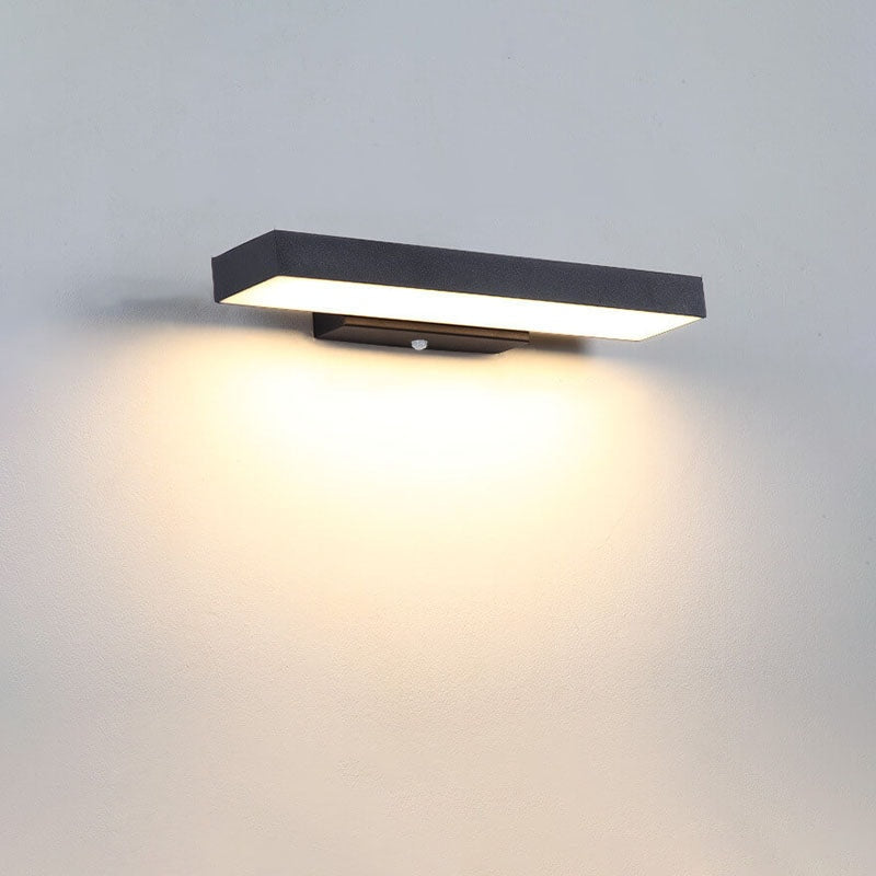 Modern Flat LED Outdoor Wall Light Waterproof with Optional Motion Sensor