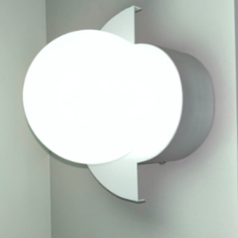 Modern Glass Globe Wall Light with Colourful Semicircle Backplate