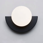 Modern Glass Globe Wall Light with Colourful Semicircle Backplate