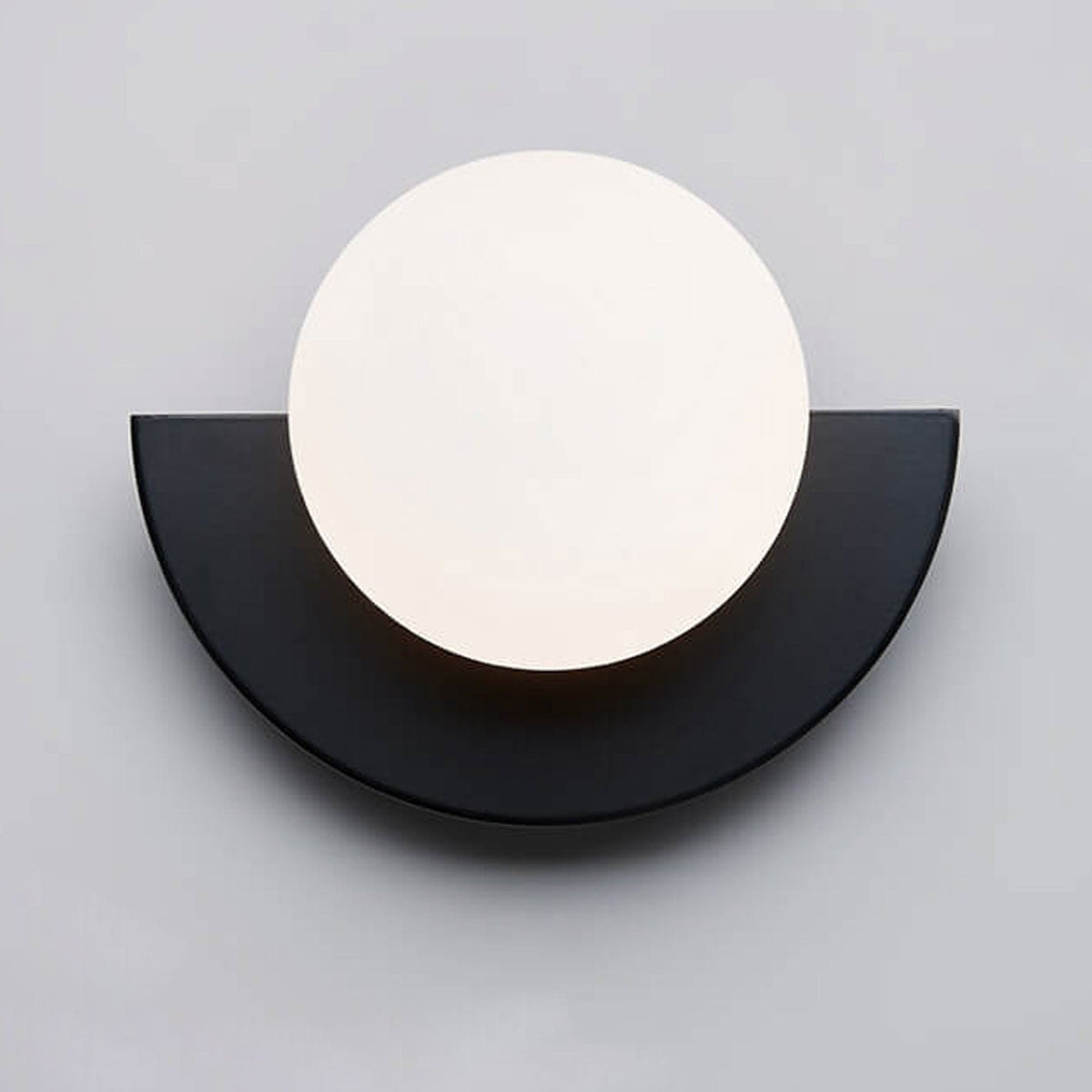 Modern Glass Globe Wall Light with Colourful Semicircle Backplate
