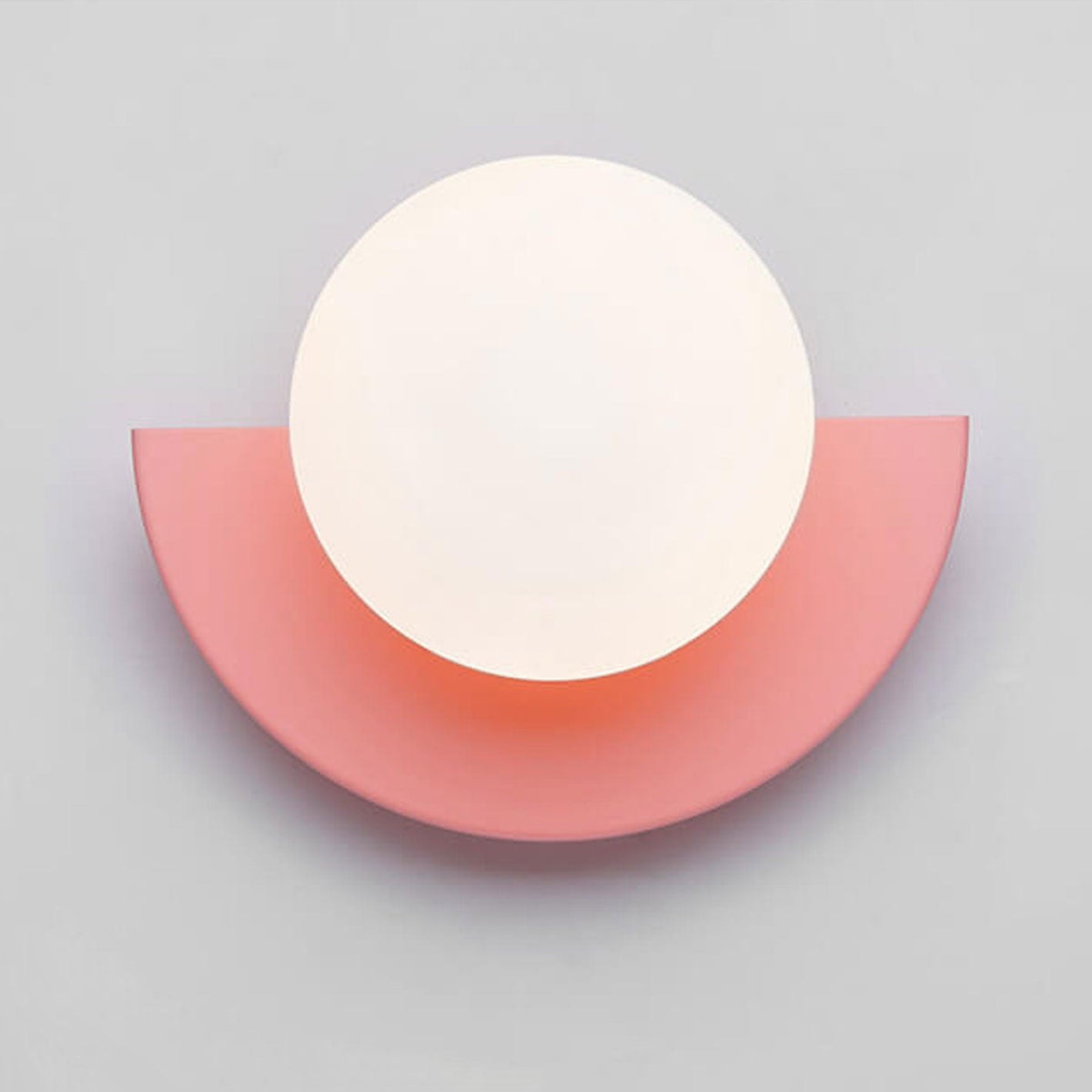 Modern Glass Globe Wall Light with Colourful Semicircle Backplate