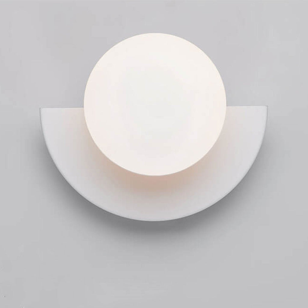 Modern Glass Globe Wall Light with Colourful Semicircle Backplate