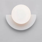 Modern Glass Globe Wall Light with Colourful Semicircle Backplate