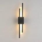 Modern LED Wall Light with Twin Metal Rods and Up and Down Glow