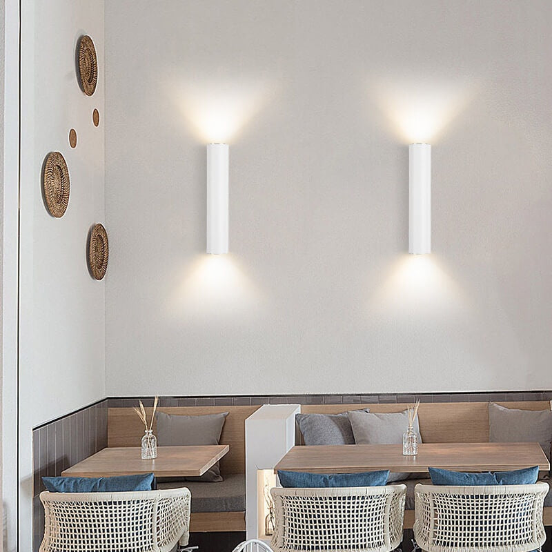 Modern Minimalist Aluminium Cylinder Up and Down LED Wall Light for Bedroom