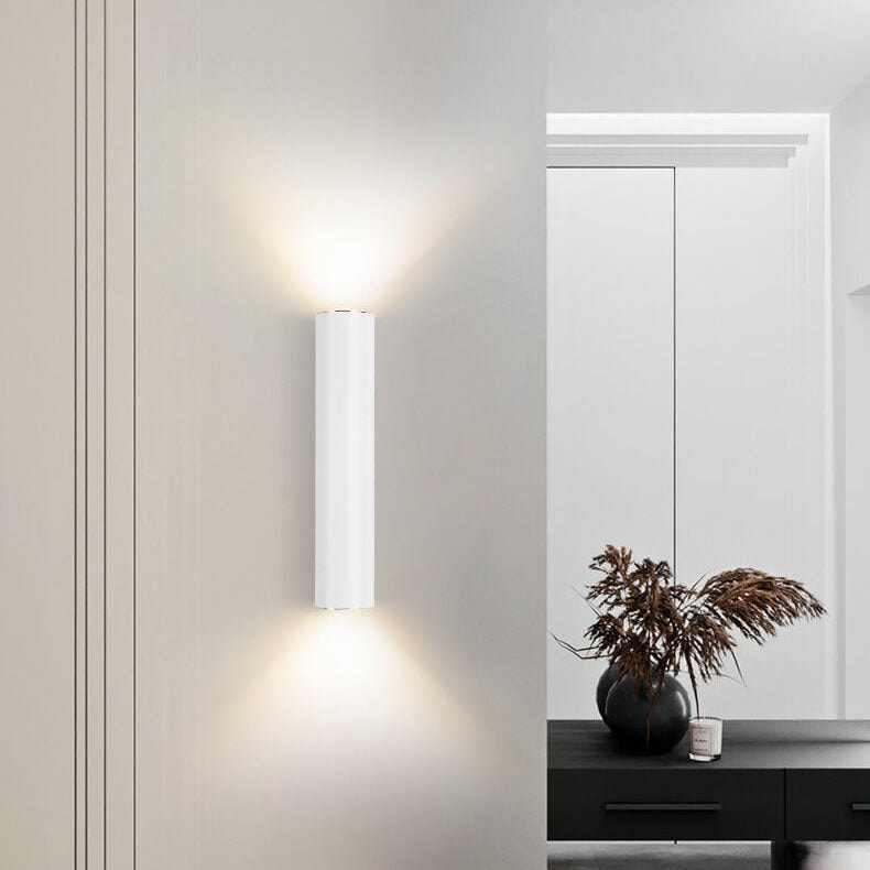 Modern Minimalist Aluminium Cylinder Up and Down LED Wall Light for Bedroom