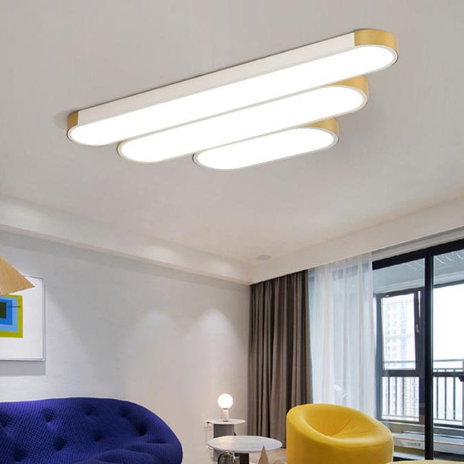 Modern Minimalist Long Oval LED Flush Mount Ceiling Light for Hallway