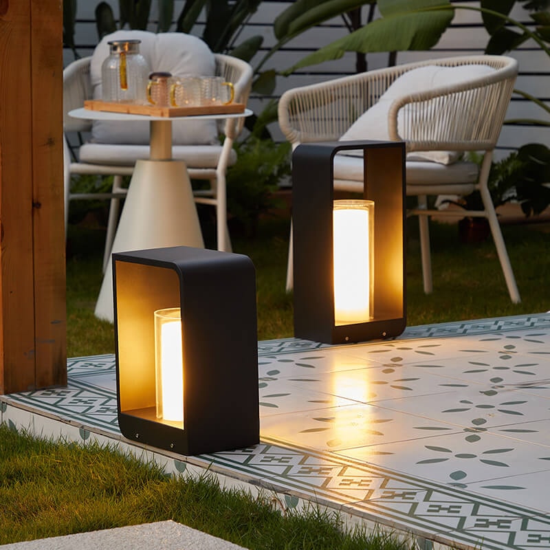 Modern Minimalist Stainless Steel LED Lawn Landscape Light with Acrylic Shade