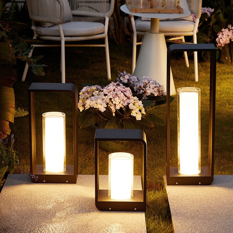 Modern Minimalist Stainless Steel LED Lawn Landscape Light with Acrylic Shade