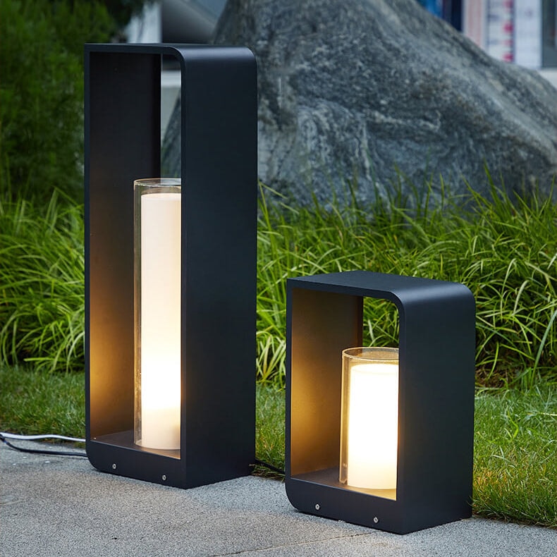Modern Minimalist Stainless Steel LED Lawn Landscape Light with Acrylic Shade